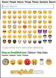 Emoji input desktop screen shot